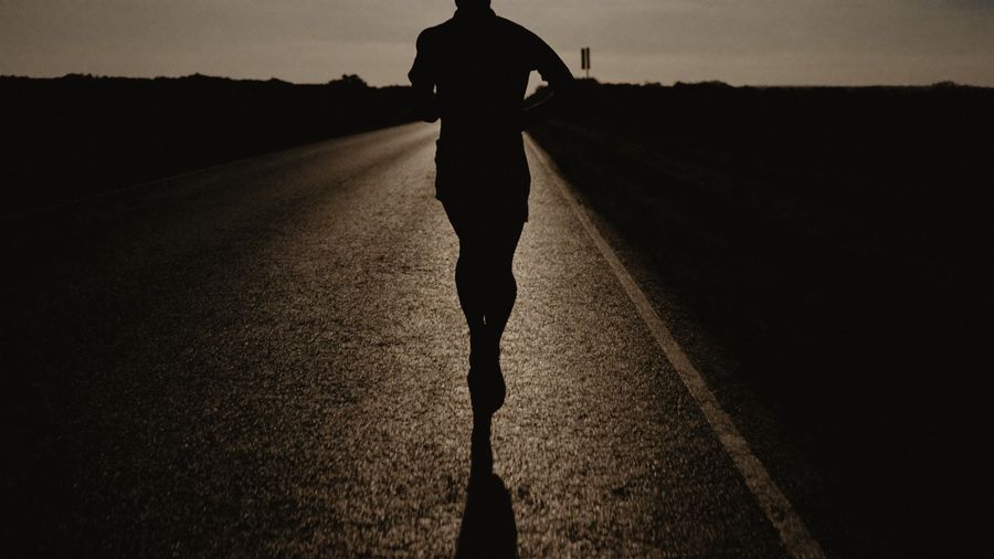 Runner mid-stride